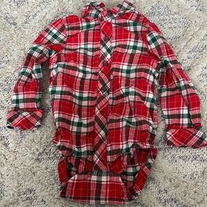Baby Cat & Jack long sleeve polo onesies 18 months red and green stripes